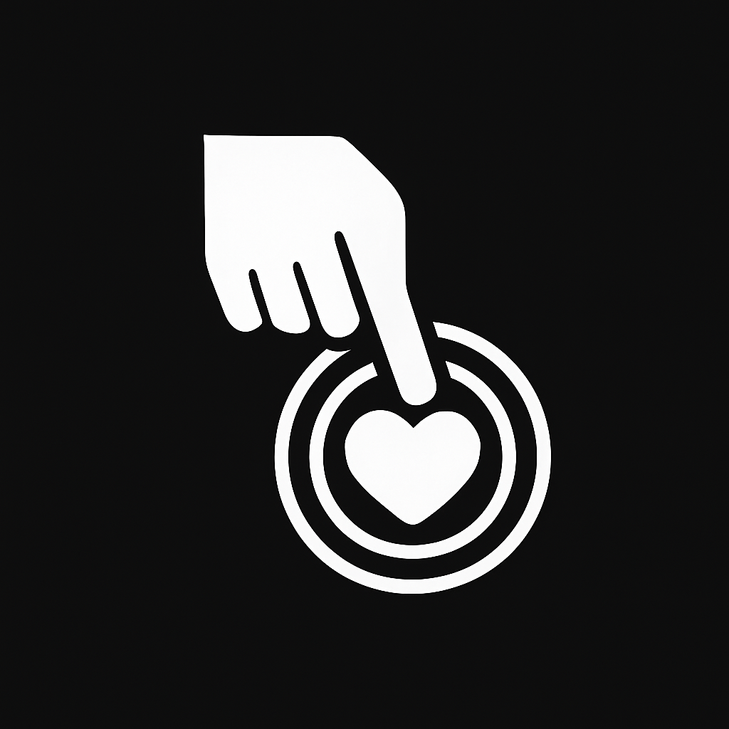 Иконка для категории «Инструкция по мастурбации» — палец и сердце, символизирующие личное удовольствие.