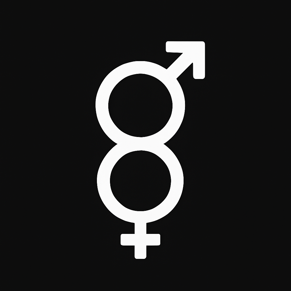 Символ доминирования и подчинения на чёрном фоне — иконка категории с эротическим подтекстом.