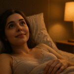 ASMR эротическая аудио история — девушка в спальне слушает интимное аудио