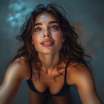 Молодая красивая женщина с тёмными волосами улыбается в камеру